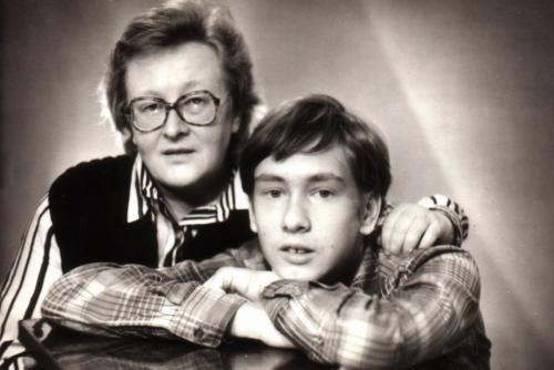 К. Рубинский с мамой Н. Рубинской (1991 г.)